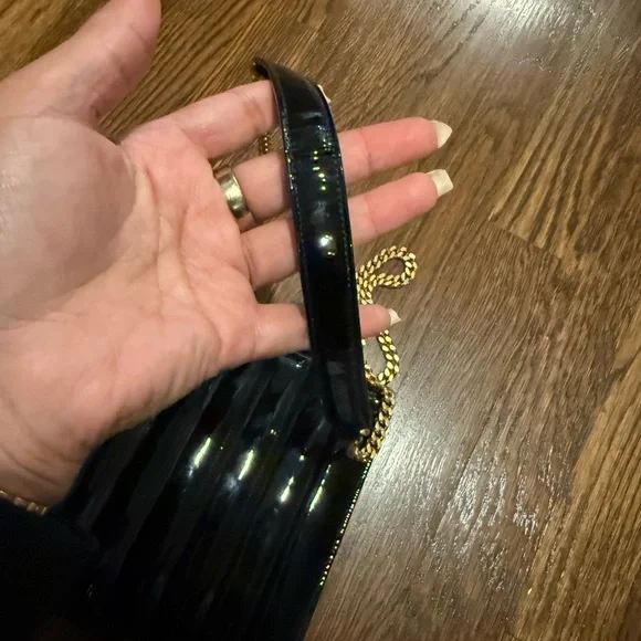 Yves Saint Laurent Black and Gold Vicky Crossbody Bag - Picture 5 of 6